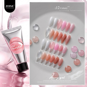 JTING Kit Profesional de Gel Acrílico de 12 Colores, Poly Gel para Uñas, Sin HEMA/TPO, Gel Duro para Extensión y Escultura con Base, Top Coat y Pincel para Uñas - Product Image 3