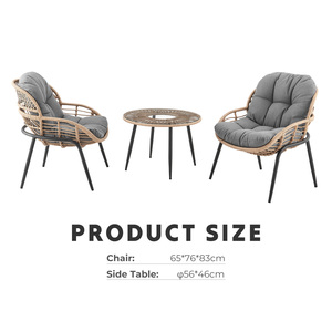 Modern Rattan <b>Garden</b> <b>Table</b> and Chair Set Wholesale for Bedroom Bathroom Apartment Home Office Use - Product Image 2
