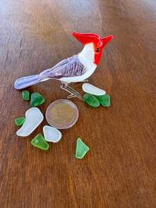 Handmade Murano Glass Bird <b>Red</b> White Purple Christmas Desk Decor Traditional Style Lightweight Crystal Figurine - Product Image 5