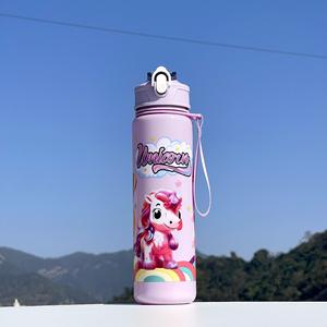Offre Spéciale d'été 790ml New Cute Cartoon Unicorn Patterned Plastic Water Bottle with Strap Household Kids Drink Mug Tumbler Cups - Product Image 4