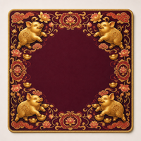 Tapis de Mahjong personnalisé de style américain, tapis de Mahjong imperméable avec règle de Mahjong, 12 animaux du zodiaque, design traditionnel chinois