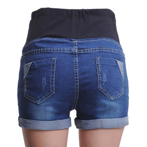 Bonne qualité été taille haute respirant Denim Shorts enceinte coton <span class=keywords><strong>jean</strong></span> maman vêtements <span class=keywords><strong>grossesse</strong></span> maternité vêtements - Product Image 4