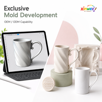 Kit de peinture pour tasses en céramique personnalisées, vente en gros, tasses à café DIY, sans danger pour les aliments, étanches, compatibles lave-vaisselle, intérieur coloré, poignée personnalisable
