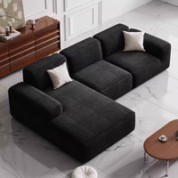 Muebles de lujo modernos Rectangular 2 3 plazas de pana de compresión interior reclinable esponja llena sofá seccional conjunto