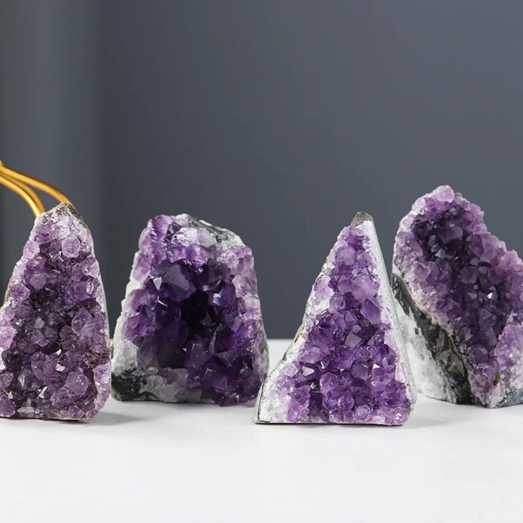 New arrivals fengshui gemstone natural purple quartz crystal amethyst cluster for decoration