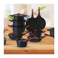 Nouveau design 10 pièces casserole coulée sous pression ensemble de batterie de cuisine peu profonde Dubai vente chaude moins cher cuisinières