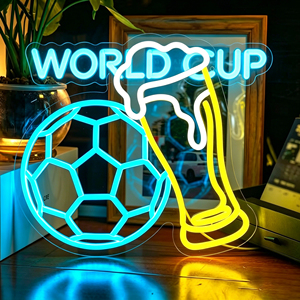 Custom neon LED soccer logos, suitable for boys' sports-themed room decor, children's birthday parties, soccer clubs. - Product Image 1