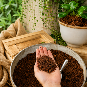 Cocopeat Premium Bajo en EC a Granel con Alta Retención de Agua, Medio de Cultivo Orgánico Limpio para Invernaderos e Hidroponía - Product Image 1