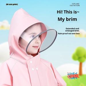Imperméable pour enfants en gros avec grand chapeau à large bord, sac d'école pour garçons et filles, imperméable pour enfants, randonnée en plein air, <span class=keywords><strong>cape</strong></span> <span class=keywords><strong>de</strong></span> <span class=keywords><strong>pluie</strong></span> pour étudiants - Product Image 4