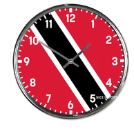 Horloge murale ronde avec drapeau de Trinité-et-Tobago, horloge silencieuse classique sans tic-tac, fonctionnant à piles, pour la maison, le salon