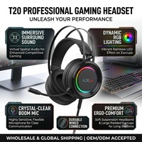 Casque audio filaire USB pour ordinateur, avec microphone, son surround mécanique, pour jeux vidéo