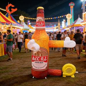 Danseur gonflable publicitaire personnalisé en forme de bouteille de bière, Danseur gonflable de ciel, Danseur gonflable soufflé, Danseur volant - Product Image 2