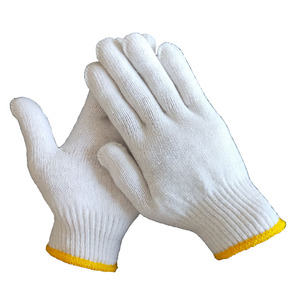 Guantes de punto de algodón de hilo de algodón polivinílico Guantes DE SEGURIDAD DE TRABAJO blancos/blanqueados - Product Image 6
