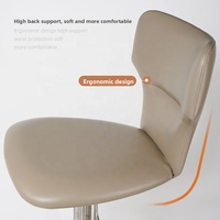[En stock] Tabouret de bar pivotant réglable en hauteur en acier inoxydable de style européen avec dossier, tabouret haut luxueux pour la maison