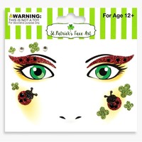 Autocollants 3D pour le visage en PVC, imperméables et écologiques, à motifs animaux, avec poudre scintillante effet diamant, pour maquillage de dessin animé, pour fêtes d'Halloween et de Noël 2026