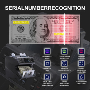 Compteur <span class=keywords><strong>de</strong></span> billets 2025 dernière génération double CIS XD-450Q avec détection UV/MG/IR/DD, vitesse <span class=keywords><strong>de</strong></span> 1200 pièces/min, trémie <span class=keywords><strong>de</strong></span> 300 pièces, 110-240V - Product Image 4