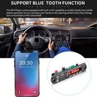Module amplificateur 2*40W 80W Bluetooth pour voiture, radio FM, mains libres avec micro, AUX 3,5 mm, carte décodeur MP3 TF/U-Disk, 12V 7-14V