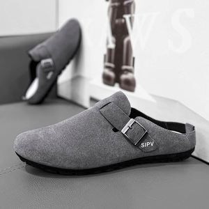 Nouvelles sandales d'été 2025 pour hommes, style demi-ouvert, antidérapantes, à semelle souple, avec doublure en maille et tige en matière synthétique - Product Image 3