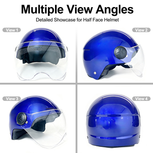 Casco de Motocicleta Abierto con Carcasa de ABS Nuevo de Fábrica, con Forro de Espuma, Visera Transparente, Diseño Unisex - Product Image 2