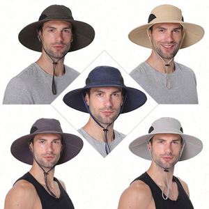 Wholesale <b>Summer</b> Waterproof Bucket <b>Hat</b> Beach <b>Hat</b> Sun Protective Fishing Boonie <b>Hat</b> for <b>Men</b> - Product Image 2