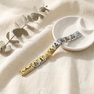 Bracelet DIY en acier inoxydable à motif architectural russe, extensible, détachable, accessoires modulaires italiens - Product Image 2