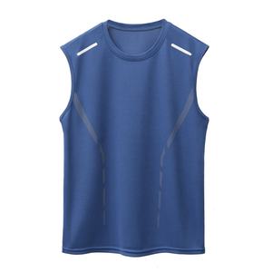 Camiseta sin Mangas Personalizada de Sarga para Hombre, de Alta Calidad, Secado Rápido, con Tiras Reflectantes para Entrenamiento Físico y Correr - Product Image 1
