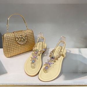 Conjunto de Bolso de Noche y Sandalias de Lujo con Pedrería, Diseño 2026, Adornado con Cristales, para Bodas y Fiestas - Product Image 6