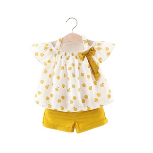 Venta al por mayor calidad verano impresión conjuntos ropa niñas camisa pantalones cortos conjuntos ropa para ropa niños - Product Image 2