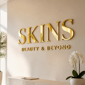Custom Laser Cut Logo Sign,Lobby Sign, Office DecorOffice Sign for <b>Wall</b>, Office <b>Wall</b> Decor, Brushed Metal Logo,Salon Sign - Product Image 1