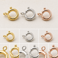 Composants de bijoux personnalisés en métal doré : fermoirs ronds, anneaux de chaîne, breloques à sertir pour la fabrication de colliers