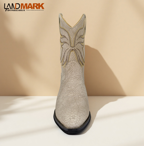 <span class=keywords><strong>Stivali</strong></span> da Cowboy di Lusso Europei e Americani da <span class=keywords><strong>Donna</strong></span>, a Metà Polpaccio, in PU, Ricamati, Stile Western, con Punta Affusolata, Slip-On, <span class=keywords><strong>Tacco</strong></span> Grosso Rosa - Product Image 4