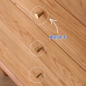 Commode à cinq tiroirs en bois massif, bois de cerisier, style nordique japonais, armoire de rangement pour chambre à coucher, meubles durables - Product Image 4