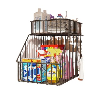 Spice Rack Tiered <b>Storage</b> Basket L Size Stackable <b>Kitchen</b> Cabinet Organizer For Spices And Condiments - Product Image 5