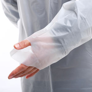 Robe médicale en plastique jetable de <span class=keywords><strong>Cpe</strong></span> de robe d'isolement du plastique 510k blanc <span class=keywords><strong>Cpe</strong></span> - Product Image 4