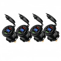 Prise de chargeur USB 12V avec voltmètre PD30W Type C 3.1A Charge rapide Montage sur panneau Prise de voiture