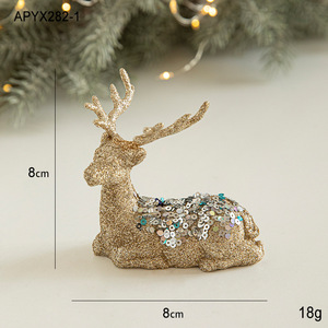 Adornos navideños Regalo de Navidad Decoración de alce dorado brillante Adornos colgantes de Navidad Decoraciones navideñas <span class=keywords><strong>para</strong></span> decoración de Año Nuevo - Product Image 5