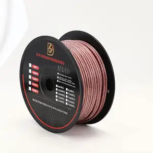 Fil de haut-parleur transparent à 2 conducteurs de calibre 12 14 16 18 AWG, câble de haut-parleur en cuivre nu pur sans oxygène 99.99% pour haut-parleur HiFi