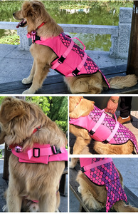 Giubbotto Salvagente per Cani da Nuoto Esterno Classico Lusso Durevole Leggero Alta Galleggiabilità Impermeabile Stampa 600D Moda Estiva per Animali Domestici - Product Image 3