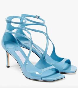 Sandalias de Plataforma de Tacón Alto de Lujo con Hebilla, Decoraciones de Pedrería, Tacón Grueso, Diseño Descalzo, Cuero Genuino y Microfibra - Product Image 4