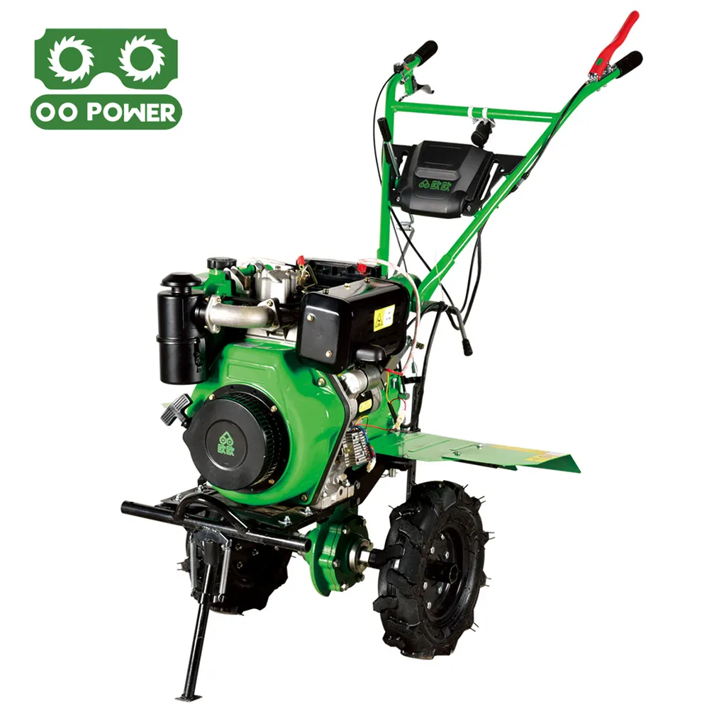 Cultivador agrícola Diesel de alta resistencia, máquina rotativa de potencia con rueda de hierro, 15hp, DT499