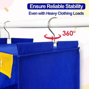 Weekly Clothes Organizer 6-<b>Shelf</b> Hanging Closet Storage With Colorful Labels For Kids Modern Design Non-Woven Fabric - Product Image 5