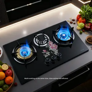 เตาแก๊สแบบฝัง 3 หัว ยี่ห้อซีคิงคอง ราคาโรงงาน ขายส่ง รับสั่งทำพิเศษ กระจกนิรภัย ทำความสะอาดง่าย ใช้งานแม่นยำ เหมาะสำหรับใช้ในครัวเรือน - Product Image 3