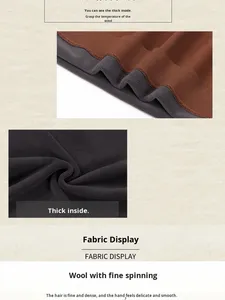 New Autumn Winter Washed Zipper Stand Collar Thickened <strong>Fleece</strong> Warm Casual <strong>Shirt</strong> for <strong>Men</strong> Middle-aged - Product Image 6