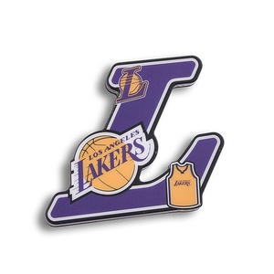 Aimant de réfrigérateur en acrylique avec logo d'équipe de basket-ball, lettres violettes, marque privée - Product Image 1