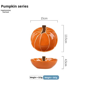 Ciotola in Porcellana Dipinta a Mano con Motivo a Zucca - Design Vintage di Lusso Retrò, Lavabile in Lavastoviglie, Ideale come Regalo Aziendale - Product Image 6