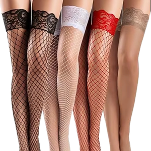 Bas de cuisse transparents en nylon et soie, multicolores, de luxe, sexy, anti-accroc, pour femmes, en maille fine, anti-embolie - Product Image 1