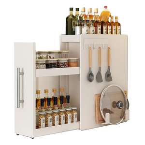 Baharat Saklama Rafı Çok Amaçlı Çin Karbon Çelik Çekmeceli Mutfak Demir Dar Yan Baharatlık Siyah Sos Sirke - Product Image 5