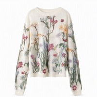 Pull en Laine Pure Personnalisé OEM pour Femme avec Boutons Floraux – Vente en Gros, Tricotage, Marque Privée, Faible MOQ, Échantillon Rapide, Commande en Gros