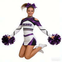 Costume de cheerleading sur mesure de haute qualité en cristal AB, taille plus, respirant, confortable, polyester/spandex