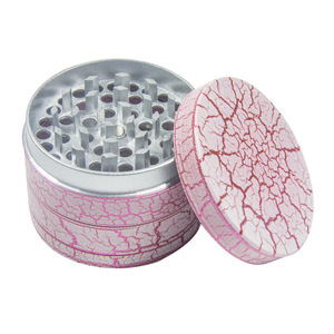 Nouveau Grinder à herbes en métal de 50 mm, motif craquelé multicolore effet fumée brisée, accessoire pour fumer - Product Image 5